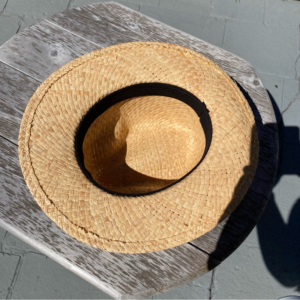 Stylish Tan Straw Hat with Camouflage Band - Picture 3 of 5